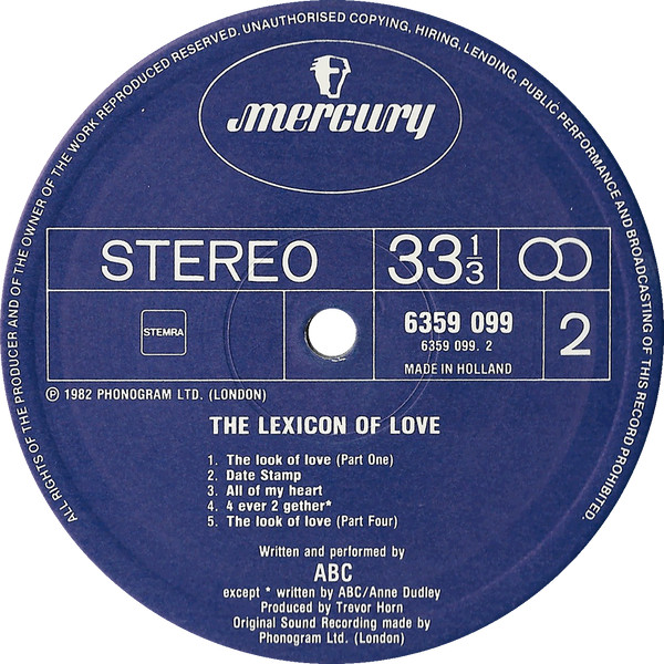 ABC - The Lexicon Of Love | Mercury (6359 099) - 4 ABC - The Lexicon Of Love | Mercury (6359 099) - 4