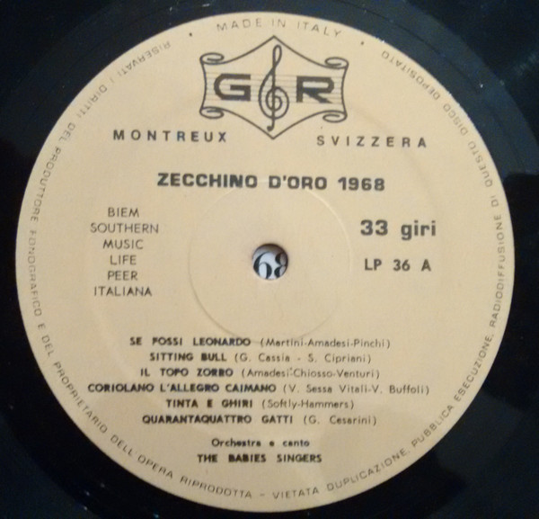 The Babies Singers - Zecchino D'Oro 1968 | GR (LP-HP 36) - 2
