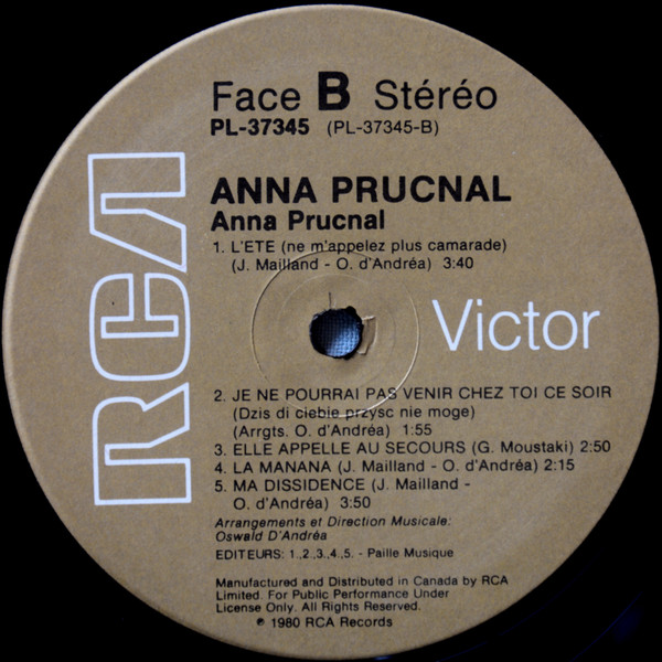 Anna Prucnal - Anna Prucnal | RCA (PL 37345) - 4 Anna Prucnal - Anna Prucnal | RCA (PL 37345) - 4