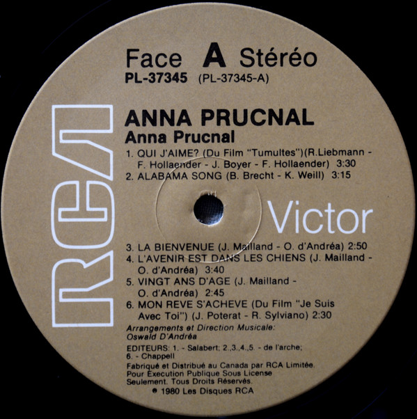 Anna Prucnal - Anna Prucnal | RCA (PL 37345) - 3 Anna Prucnal - Anna Prucnal | RCA (PL 37345) - 3
