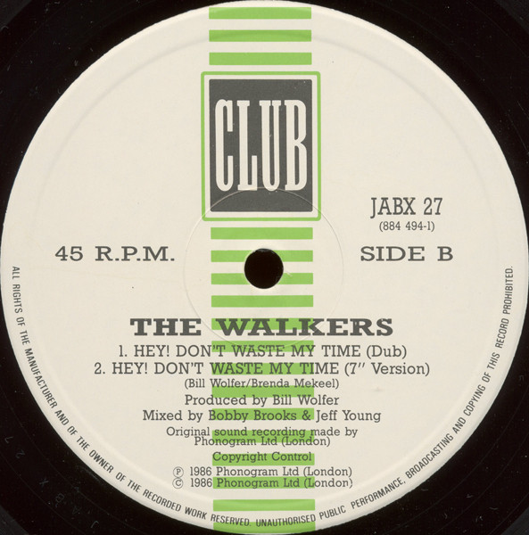 The Walkers - Hey! Don't Waste My Time | Club (JABX 27) - 4