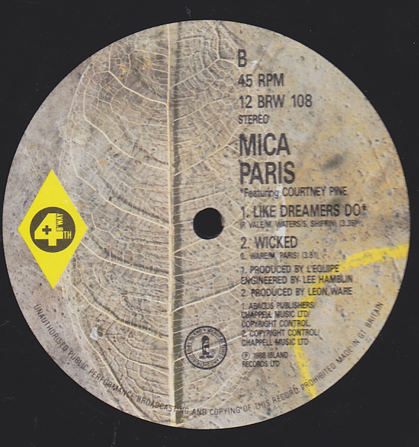 Mica Paris Featuring Courtney Pine - Like Dreamers Do | 4th & Broadway (12 BRW 108) - 4 Mica Paris Featuring Courtney Pine - Like Dreamers Do | 4th & Broadway (12 BRW 108) - 4