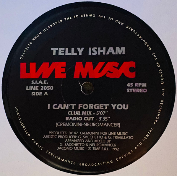 Telly Isham - I Can't Forget You | Line Music (LINE 2050) - main