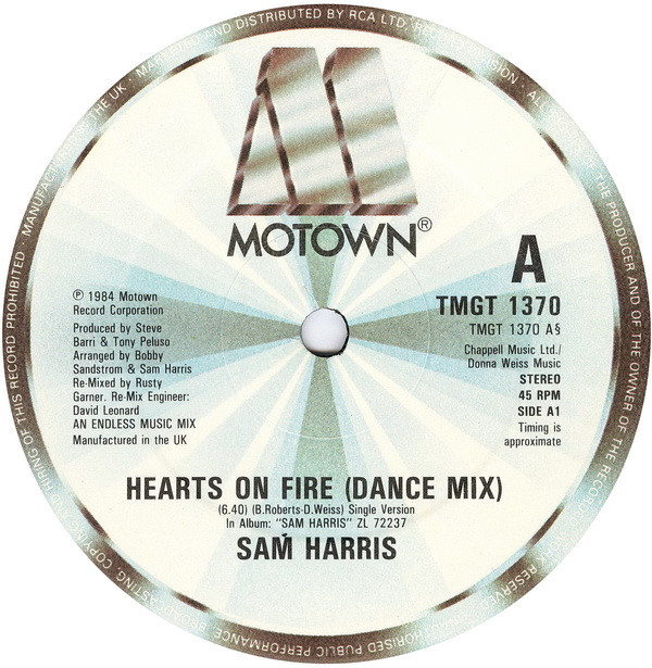 Sam Harris - Hearts On Fire / Over The Rainbow | Motown (TMGT 1370) - 3
