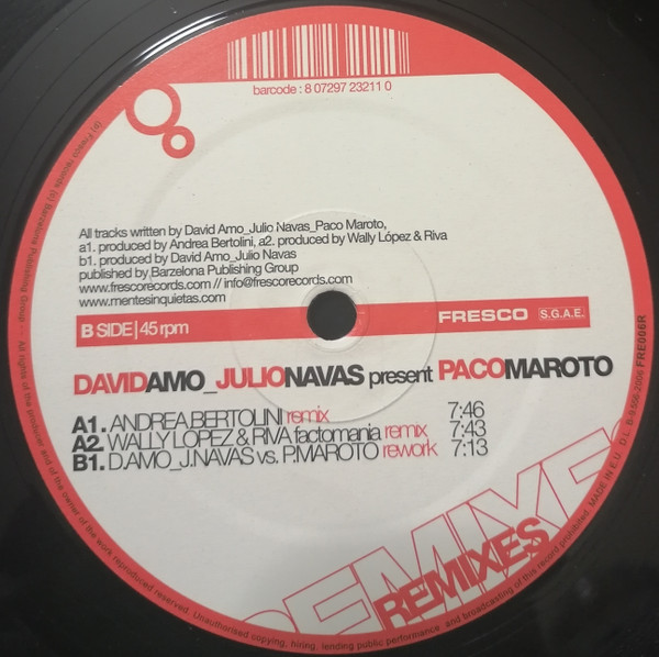 David Amo & Julio Navas Present Paco Maroto - Electronic Electro (Remixes) | Fresco Records (FRE006R) - 3