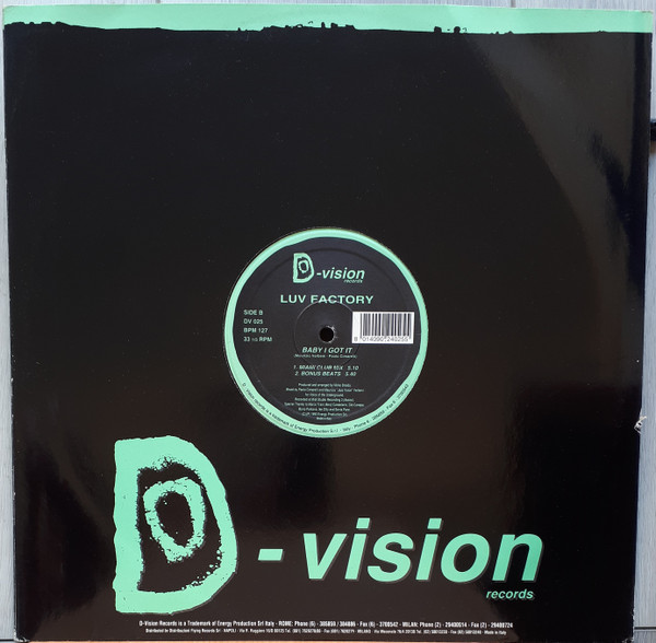 Luv Factory - Baby I Got It | D:vision Records (DV 025) - 4 Luv Factory - Baby I Got It | D:vision Records (DV 025) - 4