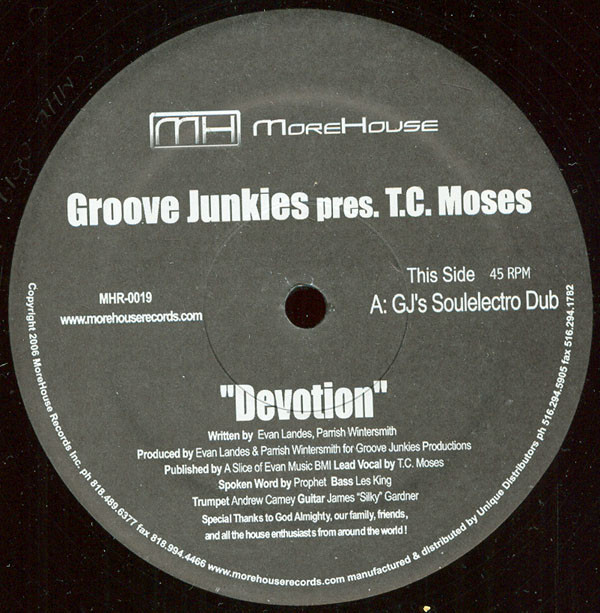 Groove Junkies pres. T.C. Moses - Devotion | MoreHouse Records (MHR-0019) - main Groove Junkies pres. T.C. Moses - Devotion | MoreHouse Records (MHR-0019) - main