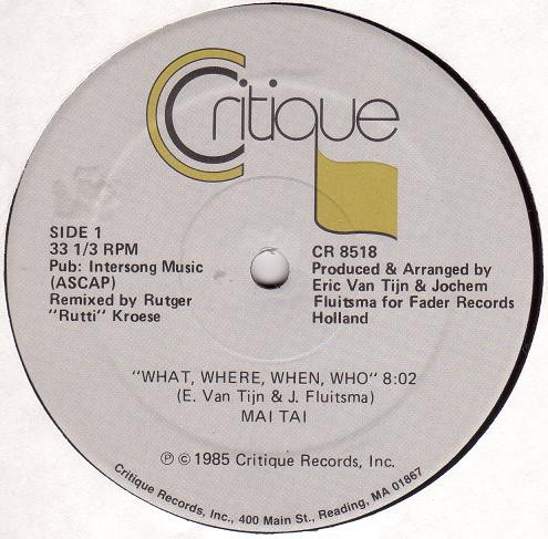 Mai Tai - What, Where, When, Who | Critique (CR 8518) - main