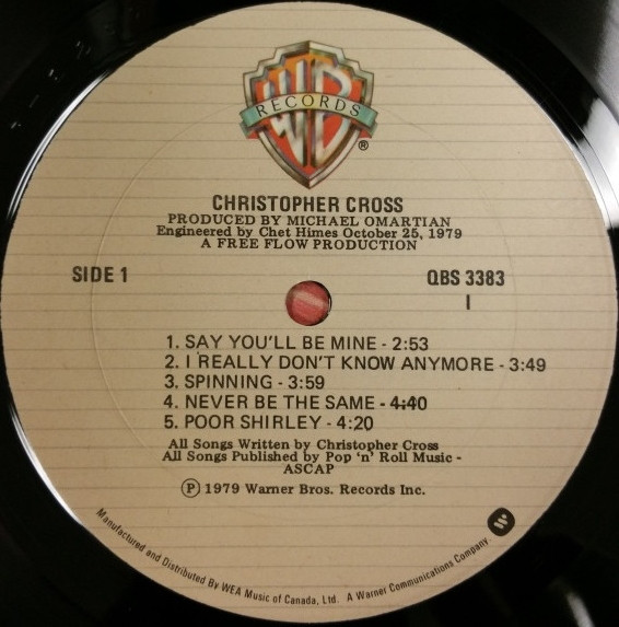 Christopher Cross - Christopher Cross | Warner Bros. Records (QBS 3383) - 3 Christopher Cross - Christopher Cross | Warner Bros. Records (QBS 3383) - 3