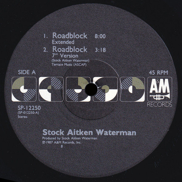 Stock Aitken Waterman - Roadblock | A&M Records (SP-12250) - main