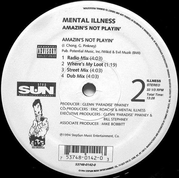 Mental Illness - Nigga Noiz / Amazin's Not Playin' | StepSun Music Entertainment (SS-0142-0) - 4 Mental Illness - Nigga Noiz / Amazin's Not Playin' | StepSun Music Entertainment (SS-0142-0) - 4