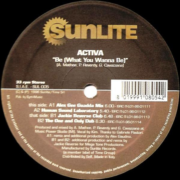 Activa - Be (What U Wanna Be) | Sunlite (SUL 005) - 3