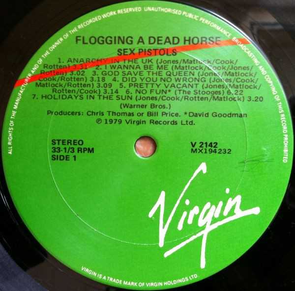 Sex Pistols - Flogging A Dead Horse | Virgin (V 2142) - 3 Sex Pistols - Flogging A Dead Horse | Virgin (V 2142) - 3