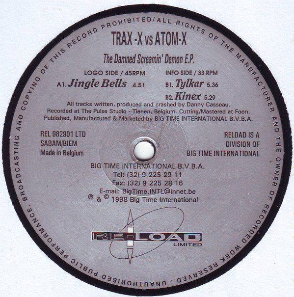 Atom-X vs. Trax-X - The Damned Screamin' Demon E.P. | Re-load Limited (REL 982901 LTD) - 3