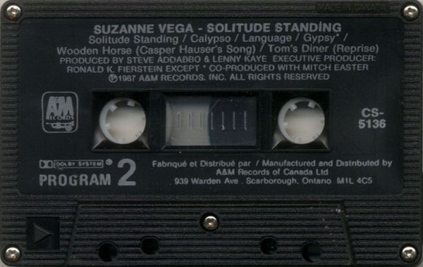 Suzanne Vega - Solitude Standing | A&M Records (CS-5136) - 4 Suzanne Vega - Solitude Standing | A&M Records (CS-5136) - 4