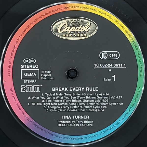 Tina Turner - Break Every Rule | Capitol Records (062 24 0611 1) - 3