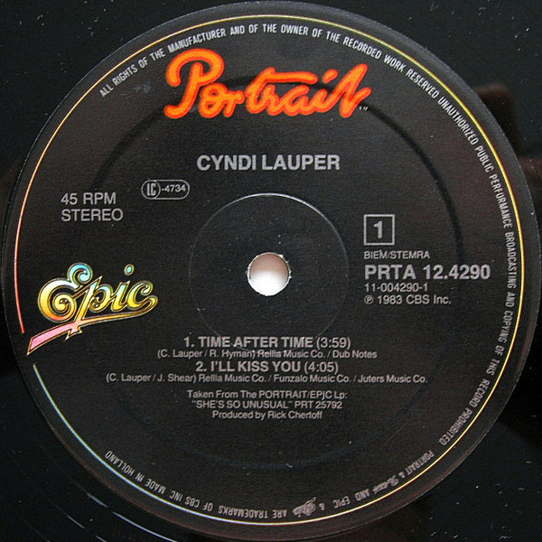 Cyndi Lauper - Time After Time | Portrait (PRTA 12.4290) - 3 Cyndi Lauper - Time After Time | Portrait (PRTA 12.4290) - 3