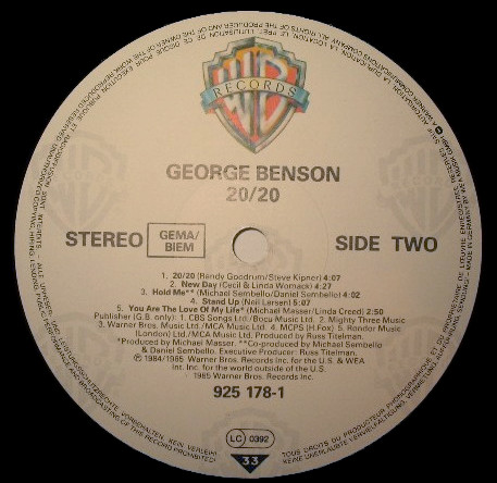 George Benson - 20/20 | Warner Bros. Records (925 178-1) - 4
