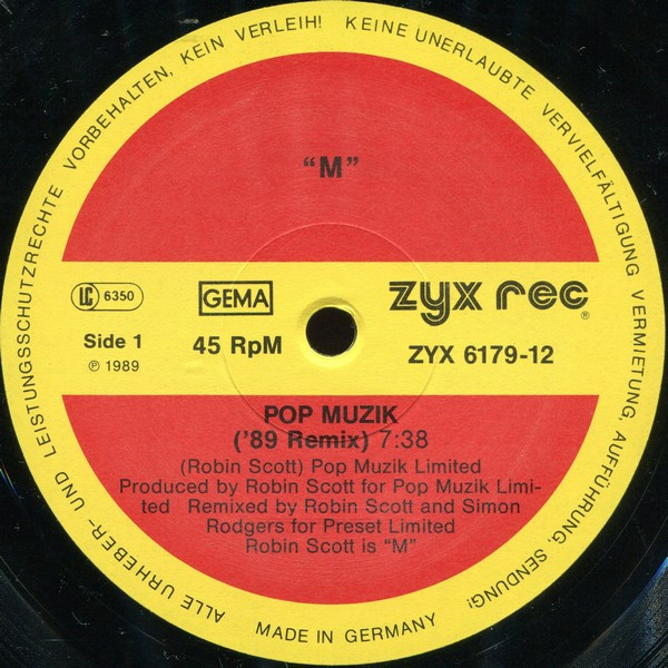 M - Pop Muzik (The 1989 Re-Mix) | ZYX Records (ZYX 6179-12) - 3