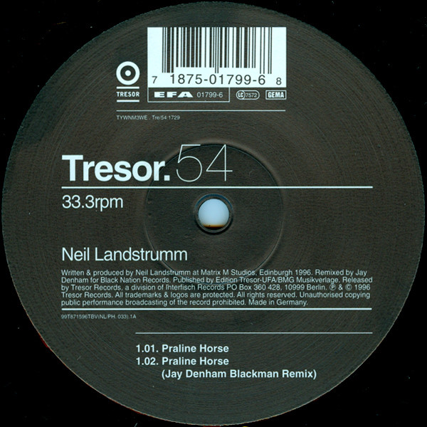 Neil Landstrumm - Praline Horse | Tresor (Tresor 54)