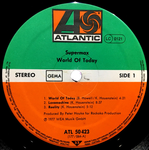 Supermax - World Of Today | Atlantic (ATL 50 423) - 3