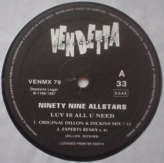 99 Allstars - Luv Is All U Need | Vendetta Records (VENMX 79) - 4