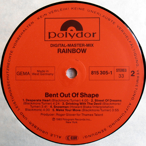Rainbow - Bent Out Of Shape | Polydor (815 305-1) - 4