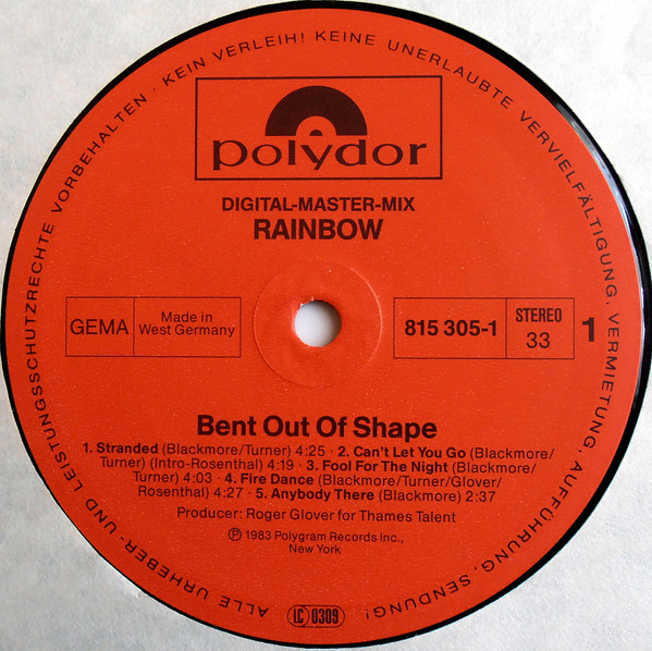 Rainbow - Bent Out Of Shape | Polydor (815 305-1) - 3