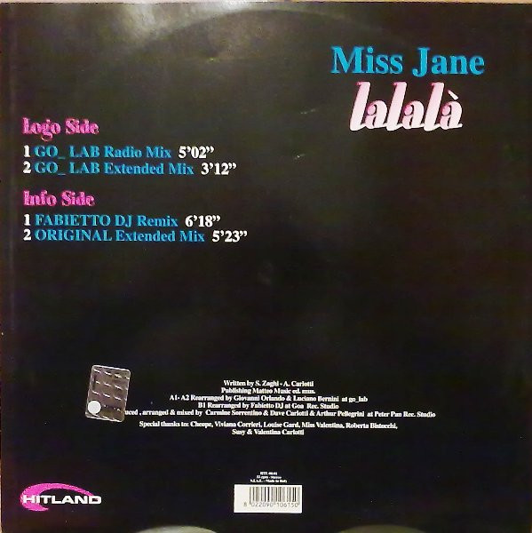 Miss Jane - LaLaLà | Hitland (HTL 00.01) - 2 Miss Jane - LaLaLà | Hitland (HTL 00.01) - 2