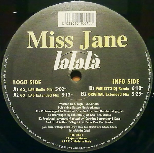 Miss Jane - LaLaLà | Hitland (HTL 00.01) - 3 Miss Jane - LaLaLà | Hitland (HTL 00.01) - 3