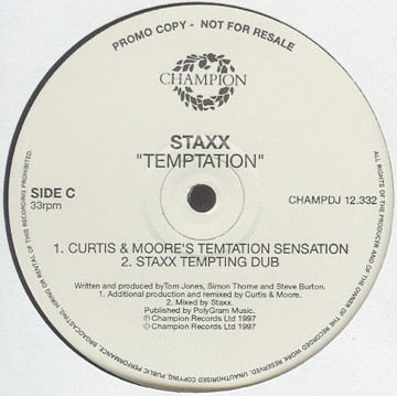 Staxx - Temptation | Champion (CHAMPDJ 12.332) - 3