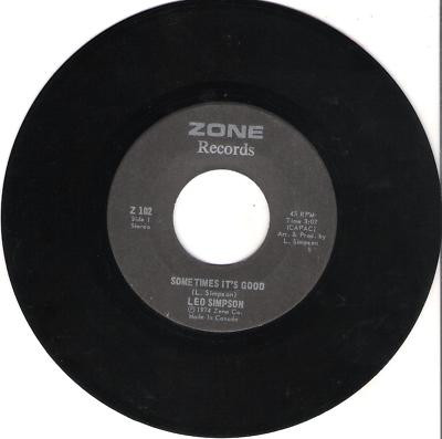 Leo Simpson - Sometimes It's Good / Cool Fool | Zone Records (Z 102) - main
