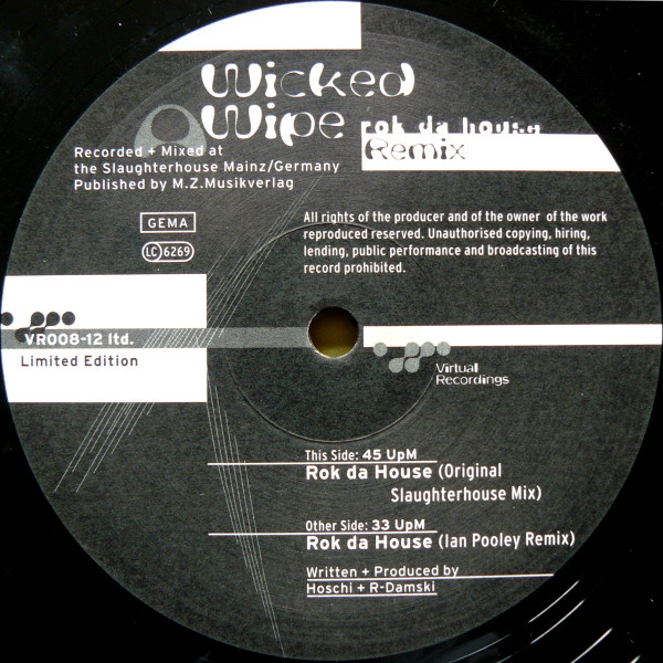 Wicked Wipe - Rok Da House (Remix) | Virtual Recordings (VR008-12 ltd.) - main Wicked Wipe - Rok Da House (Remix) | Virtual Recordings (VR008-12 ltd.) - main