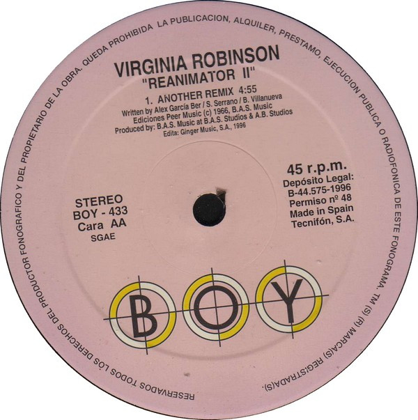 Virginia Robinson - Reanimator II | Boy Records (BOY - 433) - 3