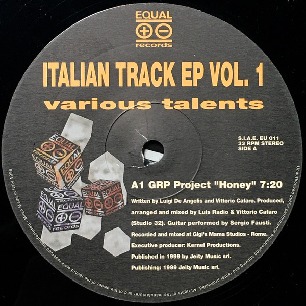 Various - Italian Track EP Vol. 1 Various Talents | Equal Records (EU 011) - 2 Various - Italian Track EP Vol. 1 Various Talents | Equal Records (EU 011) - 2