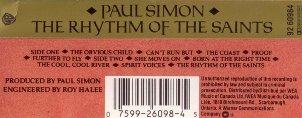 Paul Simon - The Rhythm Of The Saints | Warner Bros. Records (92 60984) - 2 Paul Simon - The Rhythm Of The Saints | Warner Bros. Records (92 60984) - 2
