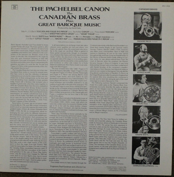 The Pachelbel Canon -The Canadian Brass Plays Great Baroque Music