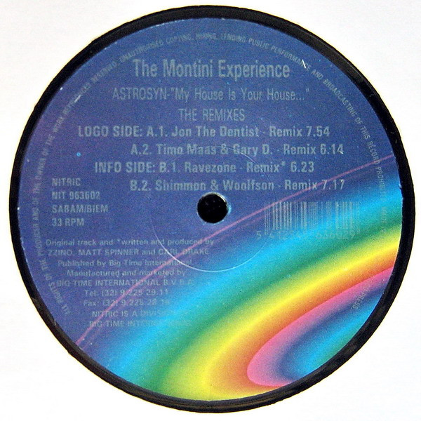 The Montini Experience - Astrosyn -  My House Is Your House (The Remixes) | Nitric (NIT 963602) - 4