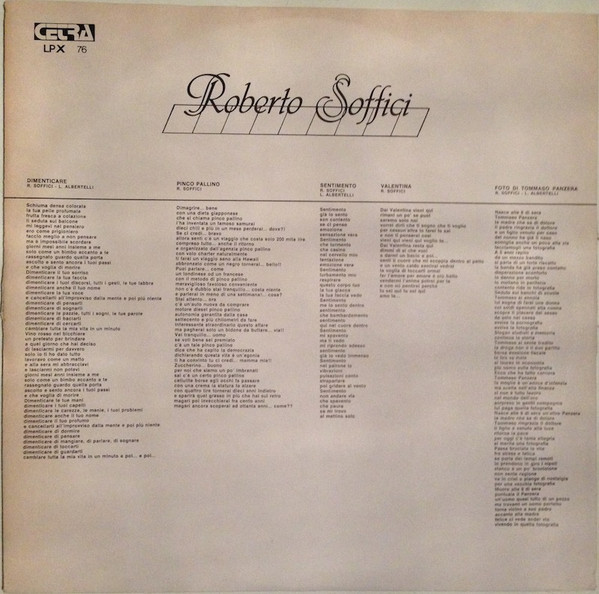 Roberto Soffici - Dimenticare | Cetra (LPX 76) - 3