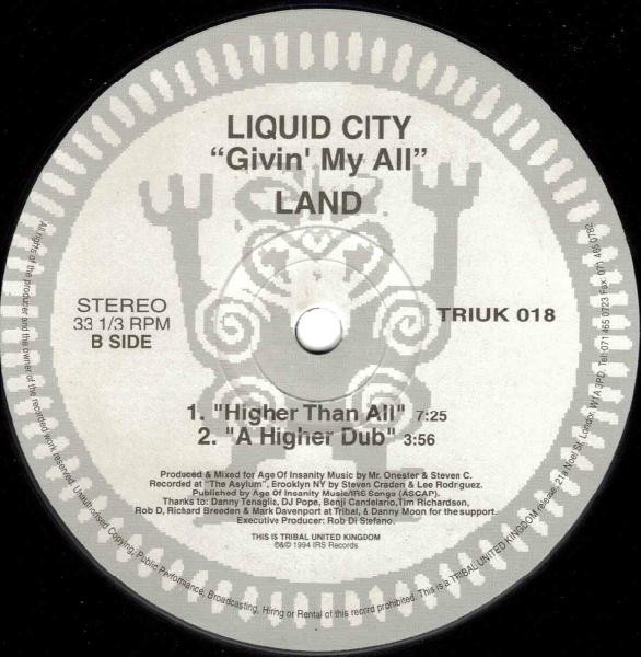 Liquid City - Givin' My All | TRIBAL United Kingdom (TRIUK 018) - 2