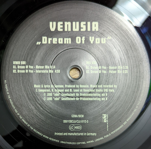 Venusia - Dream Of You | Club Tools (0061130CLU)