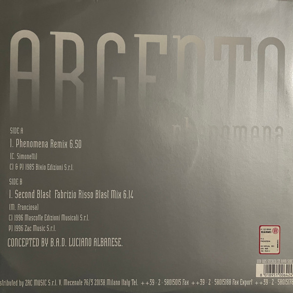 Argento - Phenomena | Universal Records (UNV 005) - 2 Argento - Phenomena | Universal Records (UNV 005) - 2
