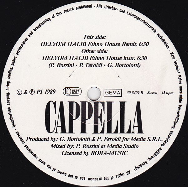 Cappella - Helyom Halib (The Ethno House Remix) | P1 Records (50-8409 R) - 2 Cappella - Helyom Halib (The Ethno House Remix) | P1 Records (50-8409 R) - 2
