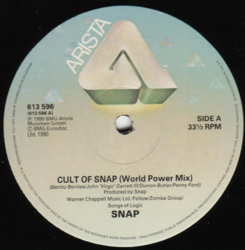 Snap! - Cult Of Snap (World Power Mix) | Arista (613 596) - 3