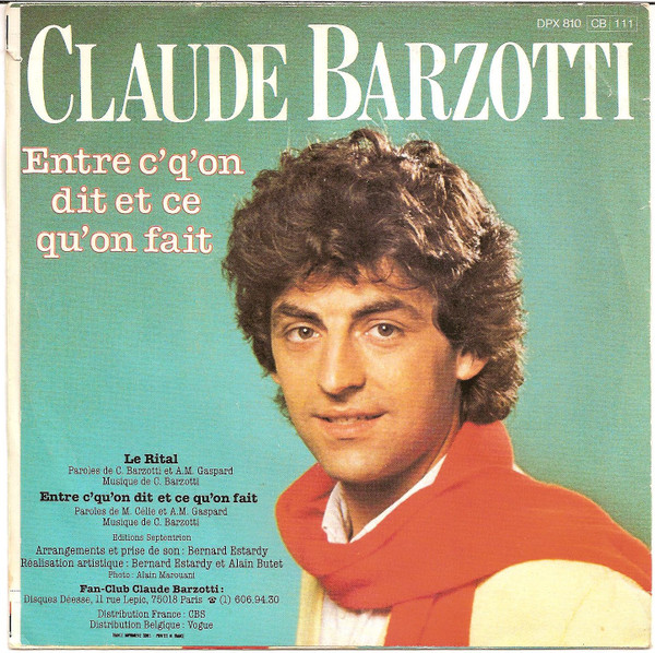 Claude Barzotti - Le Rital | Disques Déesse (DPX 810) - 2