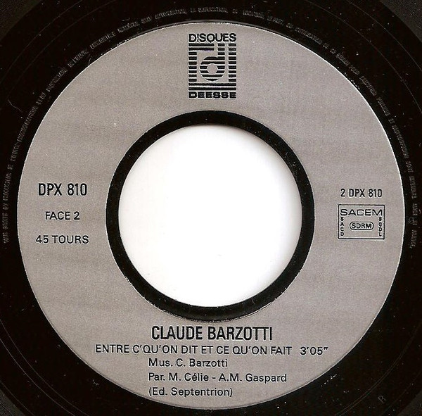 Claude Barzotti - Le Rital | Disques Déesse (DPX 810) - 4