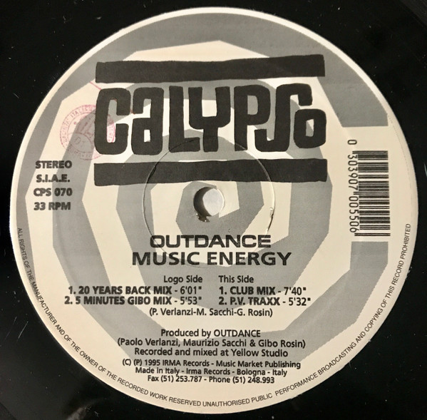 Outdance - Music Energy | Calypso Records (CPS 070) - 3