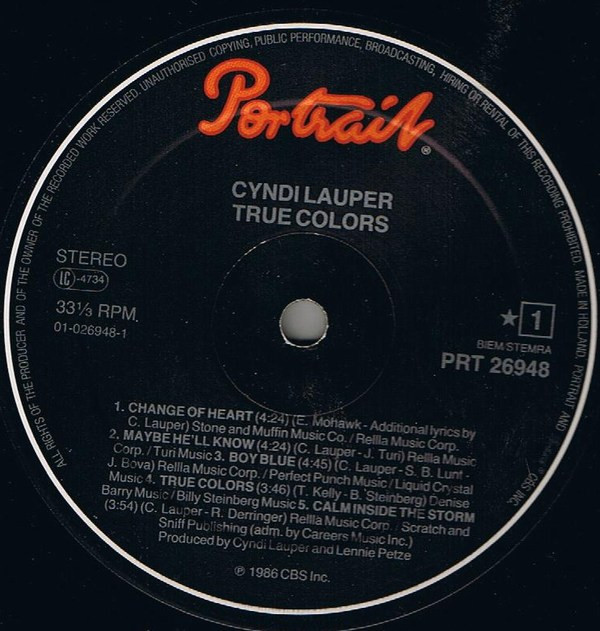 Cyndi Lauper - True Colors | Portrait (PRT 26948) - 3 Cyndi Lauper - True Colors | Portrait (PRT 26948) - 3