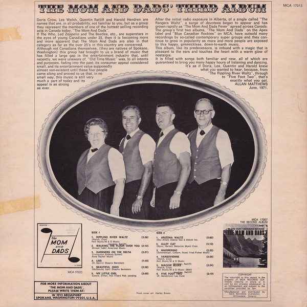 The Mom And Dads - Souvenirs | MCA Records (MCA 7013) - 2