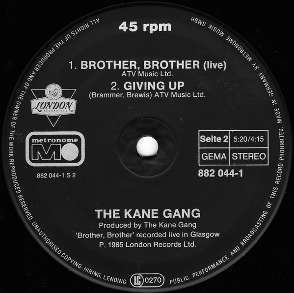 The Kane Gang - Gun Law | Metronome (882 044-1) - 4 The Kane Gang - Gun Law | Metronome (882 044-1) - 4